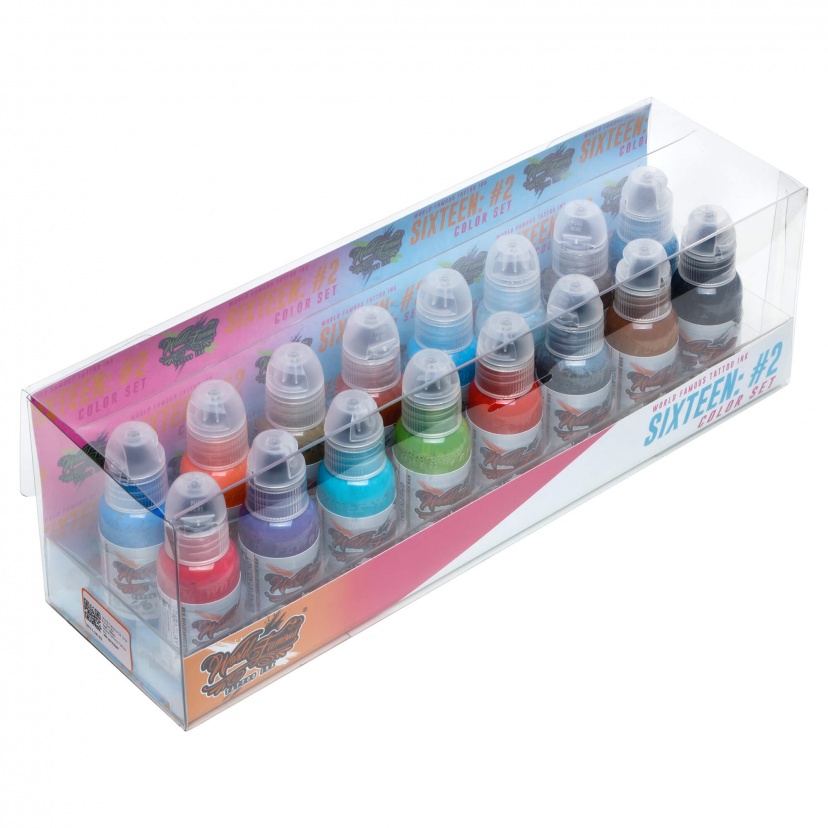 16 Color Set #2, World Famous Tattoo Ink 1 oz